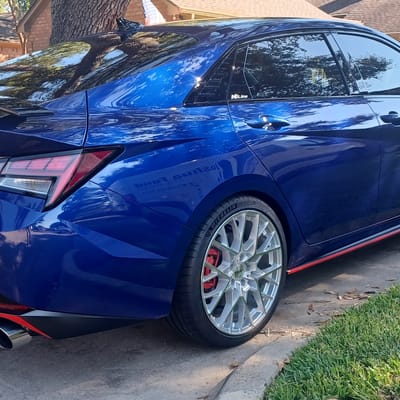 19 inch TSW Sebring in Silver w/ Mirror Cut Face on a 2023 Hyundai Elantra N