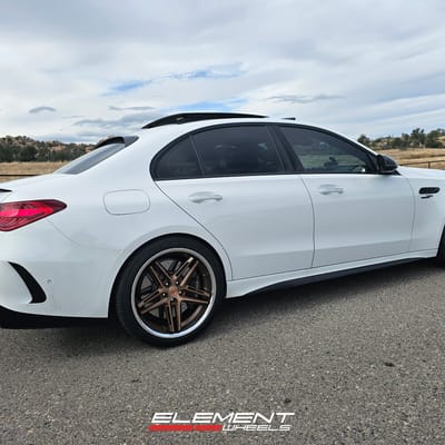 2024-2025 Mercedes Benz C 63 AMG Sedan on Ferrada CM1 Brushed Cobre w/ Chrome Lip (Bronze) wheels