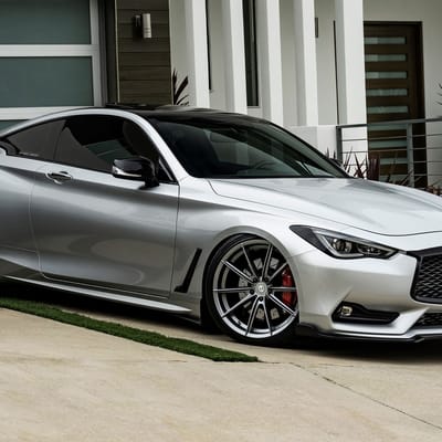 20x9 Staggered Curva Concepts C46 Gunmetal on Infiniti Q60
