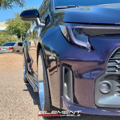 18 inch Ace Alloy AFF04 in Bronze w/ Machined Lip on a 2023 Toyota GR Corolla