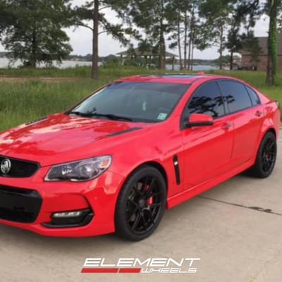 20 Staggered Ace Alloy AFF02 in All Matte Black on a 2017 Chevrolet SS Sport Sedan