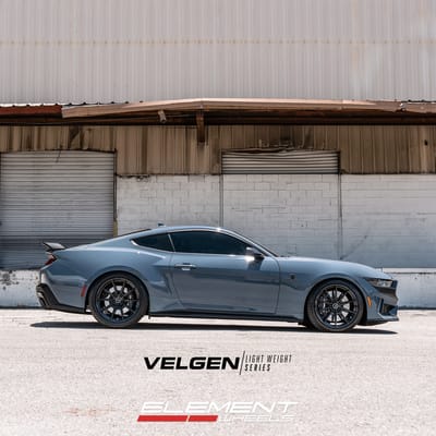 20 Inch Staggered Velgen VF10 Gloss Black on a 2024 Ford Mustang Dark Horse