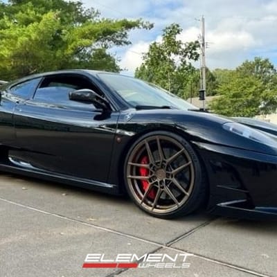 20 inch Staggered Variant Helium Gloss Bronze on a 2007 Ferrari F430