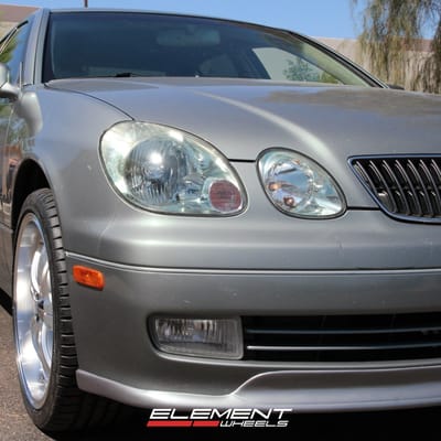 19 inch Staggered Ace Alloy Trend Hypersilver on 2001 Lexus GS300 w/ Specs