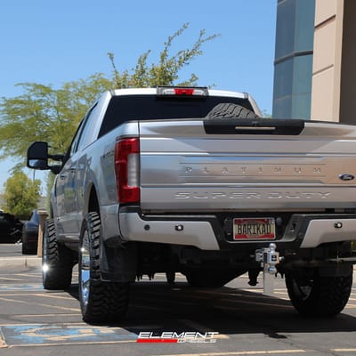 22 inch Fuel Off-Road Contra Chrome D614 on a Leveled 2018 Ford F-350HD