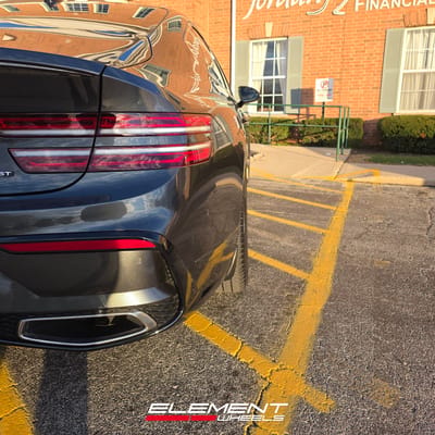 Staggered 20 inch Vossen HF-5 in Satin Bronze on a 2025 Genesis G80