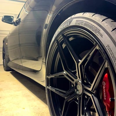 Staggered 20 inch Variant  Zeno in Satin Black on a 2016 Chevrolet SS Sport Sedan