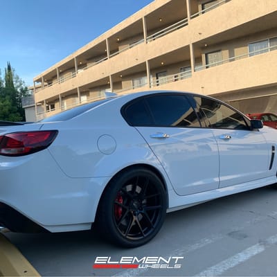 Staggered 20 Inch Ace Alloy AFF02 in Matte Black on a 2017 Chevrolet SS Sport Sedan