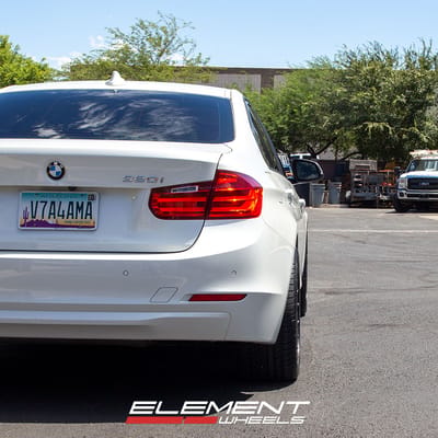 18 inch Staggered TSW Sebring Matte Black on 2015 BMW 320i RWD 3 Series (Base)
