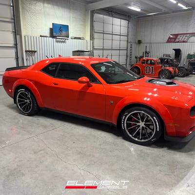 20 inch Ferrada CM2 in Gloss Black Machined w/ Chrome Lip on a 2022 Dodge Challenger (Factory Widebody)