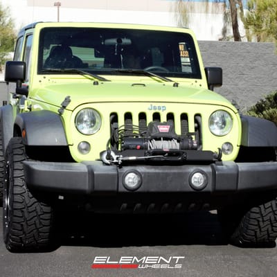 18 Inch ION Alloy 134 Matte Black W/ Beadlock on a 2016 Jeep Wrangler