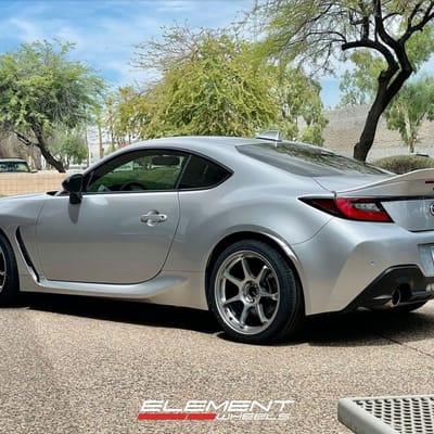 18 inch Staggered Enkei TS-7 in Storm Grey on a 2023 Toyota GR86