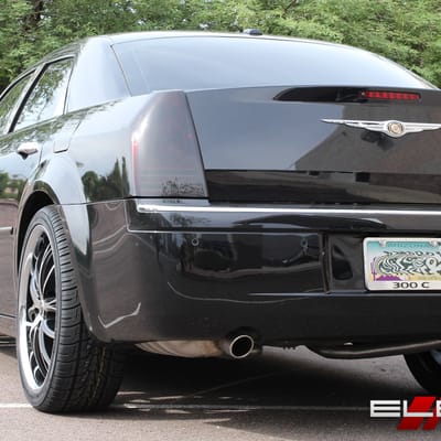22 inch Lexani Polaris Gloss Black/Machined w/ Chrome Lip on 2010 Chrysler 300 w/ Specs