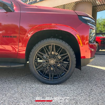 24 inch Vossen HF6-5 Gloss Black on a 2025 Chevrolet Tahoe