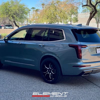22 inch Asanti ABL-38 in Gloss Black w/ Milled Accents on a 2023 Cadillac XT6