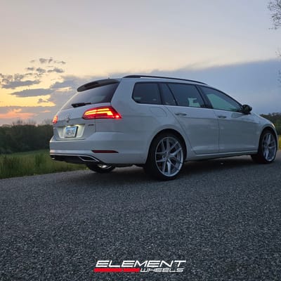 19 inch Rotiform FLG Gloss Silver on 2019 VW Golf Sportwagen