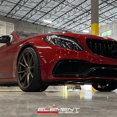 Staggered 20 inch Savini SV-F4 in Matte Bronze on a 2018 Mercedes-Benz C63 AMG