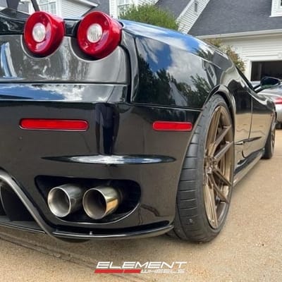 20 inch Staggered Variant Helium Gloss Bronze on a 2007 Ferrari F430