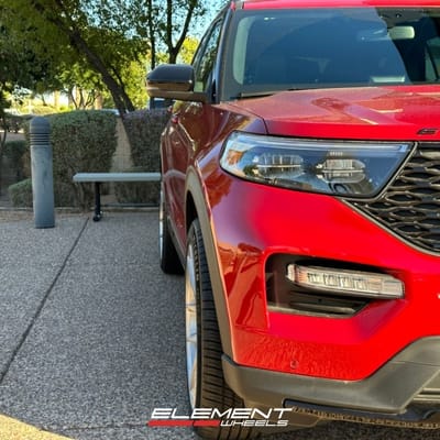 22 Inch Ace Alloy AFF02 Full Brushed Aluminum w/ Clear Coat on a 2023 Ford Explorer