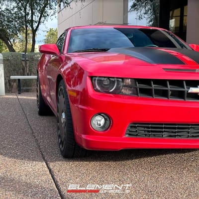22 inch Staggered Asanti ABL-45 in Matte Black on a 2010 Chevrolet Camaro SS
