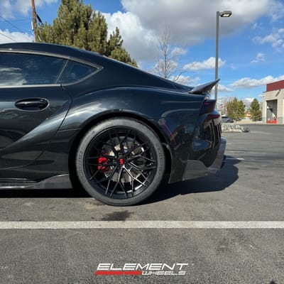 Staggered 19 inch Variant Maxim in Satin Black on a 2021 Toyota Supra
