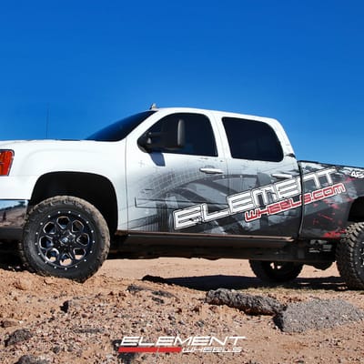 Fuel Boost Black wheels on 09 GMC Sierra 2500 w/ Specs