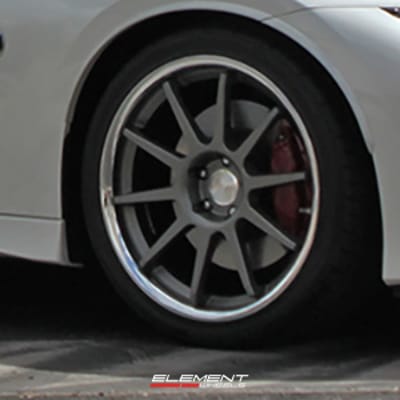 20 in staggered Concept One CS-10.0 Concave Matte Gunmetal (Chrome Stainless Steel Lip) on a 2017 Nissan 370Z Nismo w/ Specs