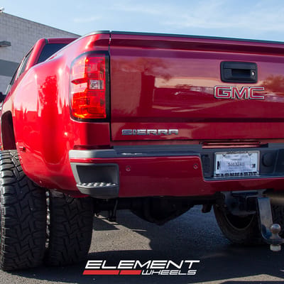 22" Cali Off-Road Summit 9110 Gloss Black w/ Milled Spokes on a 2018 GMC Sierra Denali HD Dually