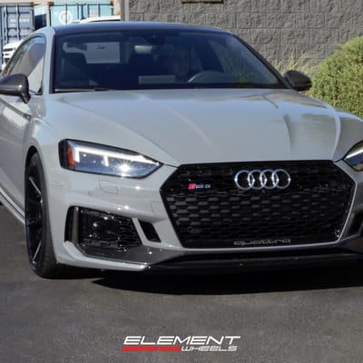 20 Inch Ferrada FR4 Matte Black w/ Gloss Black Lip on a 2019 Audi RS5