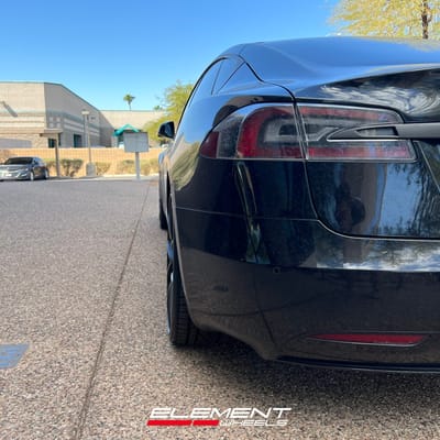 22 inch Niche Misano Satin Black M117 on a 2016 Tesla Model S 2WD