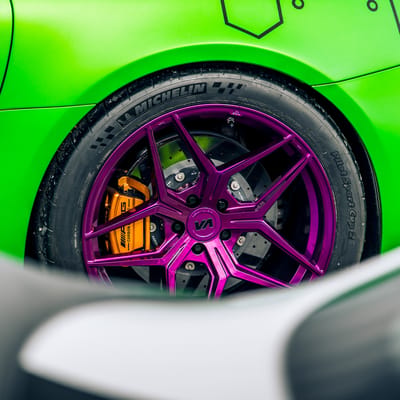 20 inch Staggered Variant Xenon Custom Illusion Violet on a 2019 Mercedes Benz AMG GT
