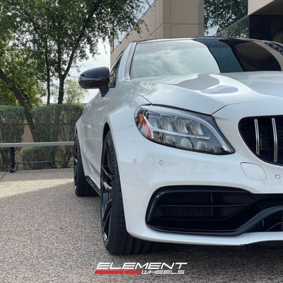 20 inch Staggered Variant Krypton in Gloss Black on a 2021 Mercedes-Benz C63