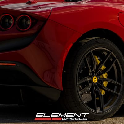 20 Inch Staggered Variant Krypton in Matte Black on a 2021 Ferrari F8 Spyder