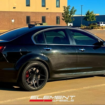 Staggered 20 inch Variant  Zeno in Satin Black on a 2016 Chevrolet SS Sport Sedan