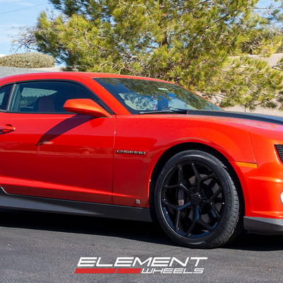20 inch Staggered MRR M228 Camaro Z28 Replica Wheels Gloss Black on a 2010 Chevrolet Camaro SS