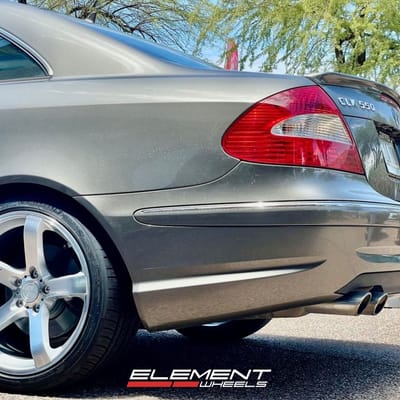 18 inch Staggered MRR VP5 in Gloss Silver Machined on a 2009 Mercedes-Benz CLK550