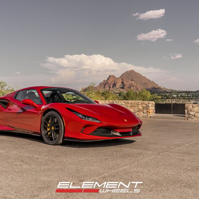 20 Inch Staggered Variant Krypton in Matte Black on a 2021 Ferrari F8 Spyder