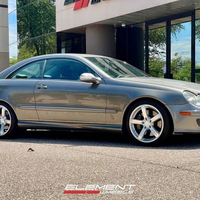 18 inch Staggered MRR VP5 in Gloss Silver Machined on a 2009 Mercedes-Benz CLK550