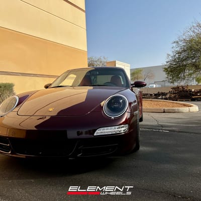 Staggered 19 Inch Ruger Mesh Matte Triple Bronze (Custom) on a 2007 Porsche 911 Carrera 997 Base Narrowbody