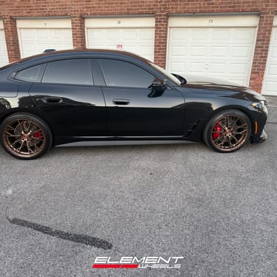 Staggered 20 inch Ferrada Forge-8 FR11 in Brushed Cobre on a 2025 BMW M440i X-Drive Gran Coupe