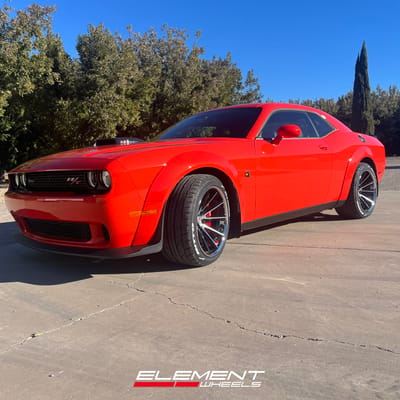 20 inch Ferrada CM2 in Gloss Black Machined w/ Chrome Lip on a 2022 Dodge Challenger (Factory Widebody)