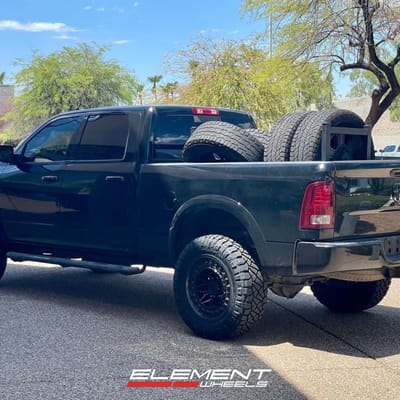 20 inch Black Rhino Alpha in Matte Black w/ Gunmetal Lip on a 2010 Dodge Ram 2500