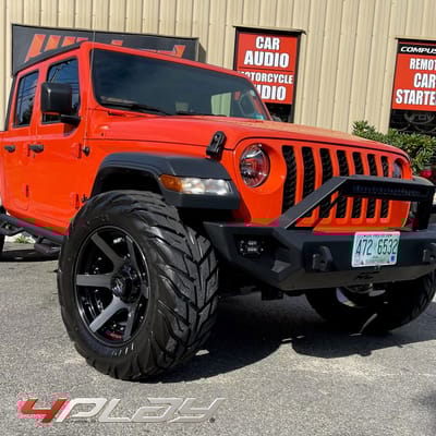 22x10 4PLAY Wheels 4P60 Brushed Black on 2-3in Leveled Jeep Gladiator