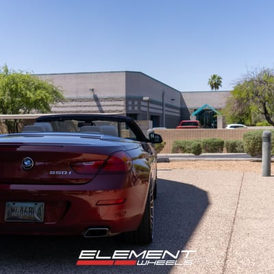 Staggered 22 Inch AXE CF2 in Gloss Black Mirror Face on a 2012 BMW 6 Series