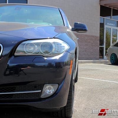 20 inch KMC KM694 Wishbone Satin Black on 2012 BMW 528i X Drive w/ Specs