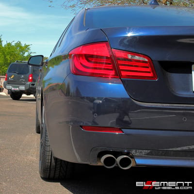 20 inch KMC KM694 Wishbone Satin Black on 2012 BMW 528i X Drive w/ Specs