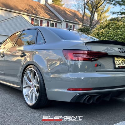 20 inch HRE P101 Liquid Silver on a Lowered 2019 Audi S4