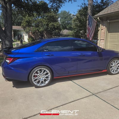 19 inch TSW Sebring in Silver w/ Mirror Cut Face on a 2023 Hyundai Elantra N