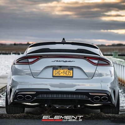 20 inch XO Wheels Phoenix Double Black on 2018 Kia Stinger