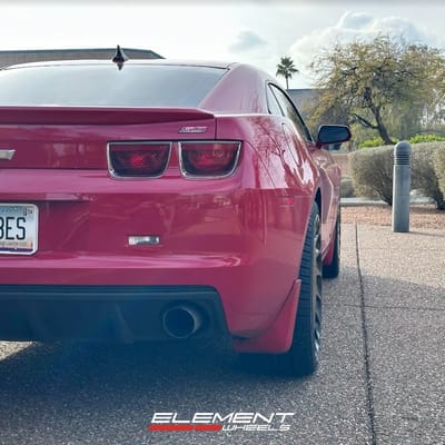 22 inch Staggered Asanti ABL-45 in Matte Black on a 2010 Chevrolet Camaro SS